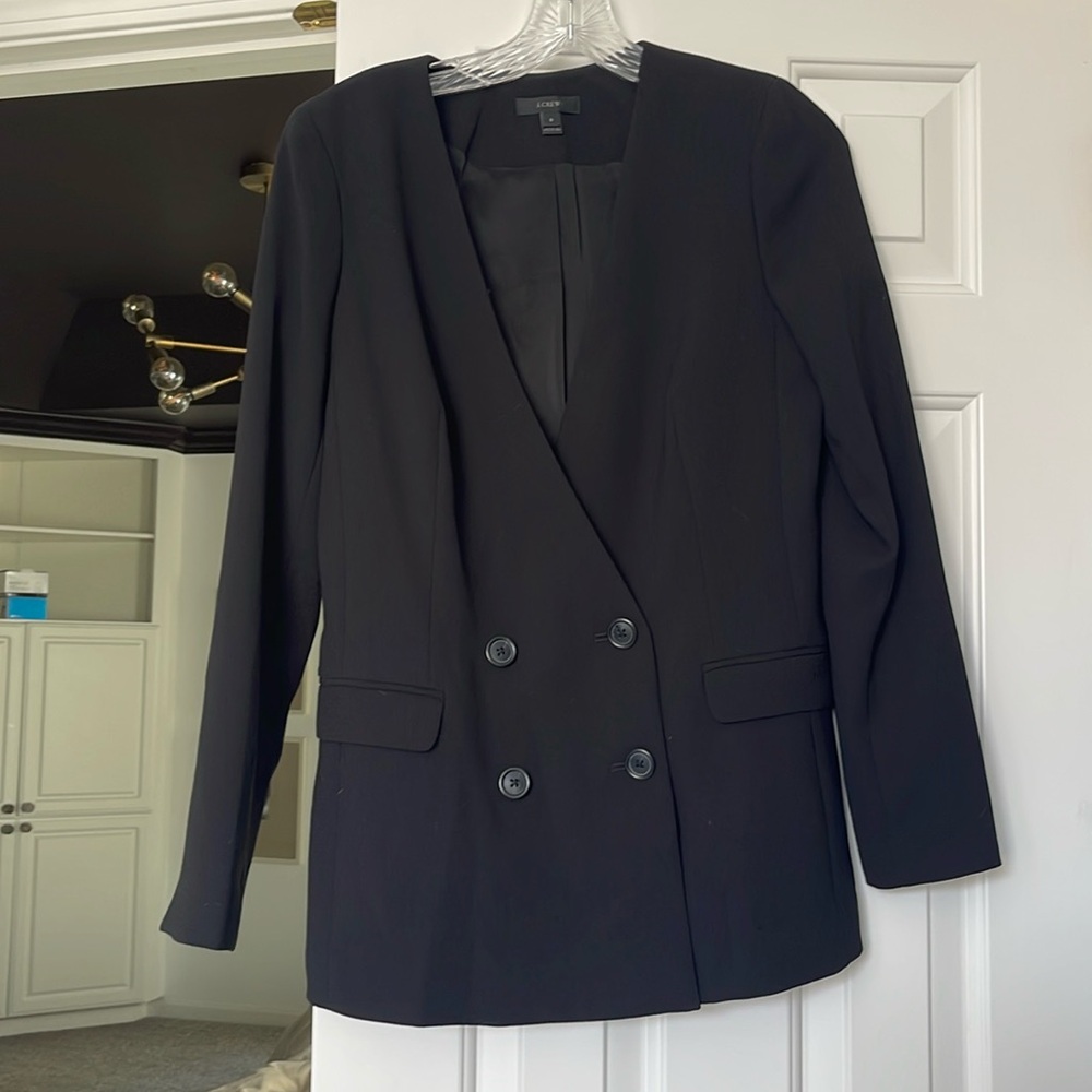 J. Crew Black Double-Breasted Blazer